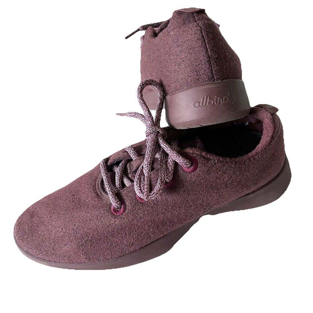 Allbirds Shoes Womens 9 Maroon Wool Runner Soft Merino Wool Sneaker Comfort Casu - Picture 2 of 12